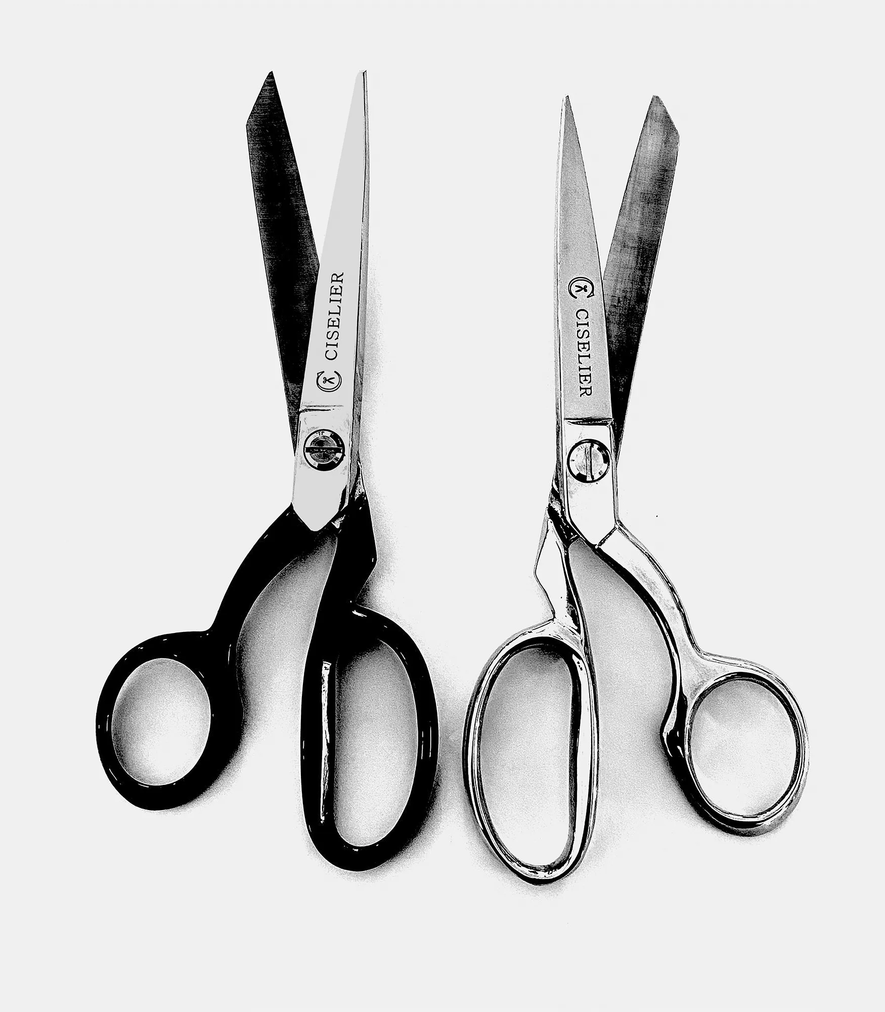 Two opposing scissors.