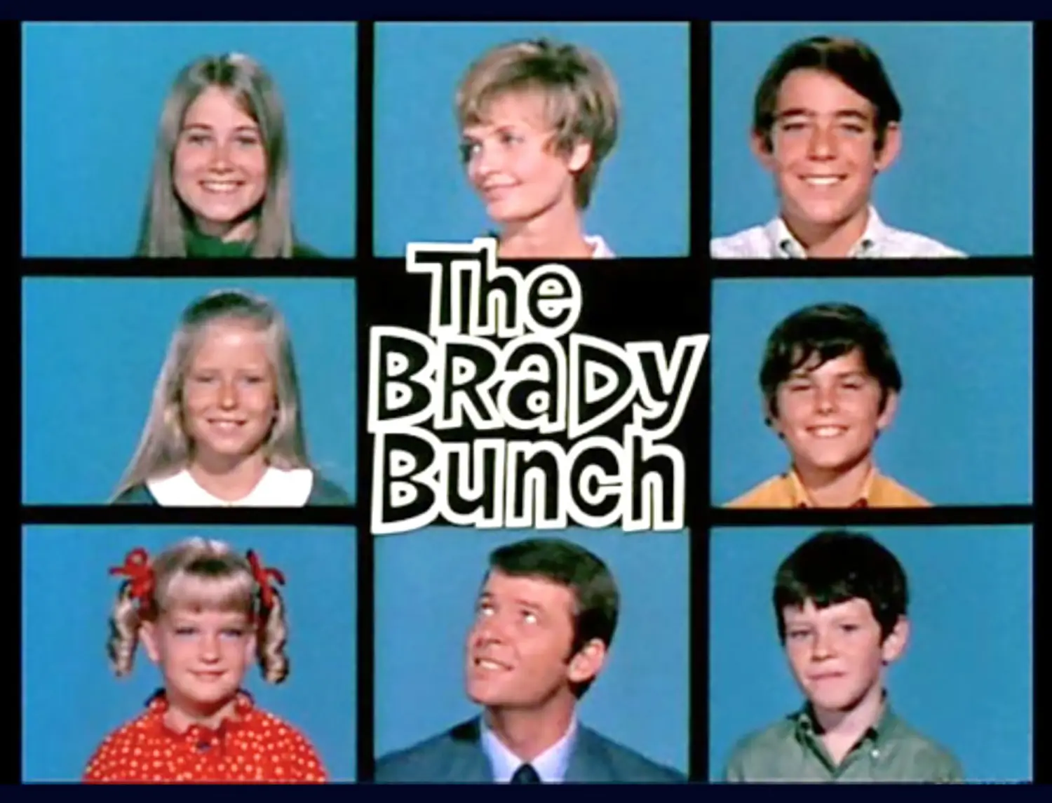 The signature grid containing the cast members of the Brady Bunch.